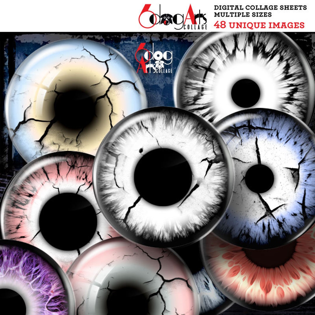 Monster Doll Eye Irises Digital Collage Sheets Printable Irides Irises Download Doll Making 1.5 ...