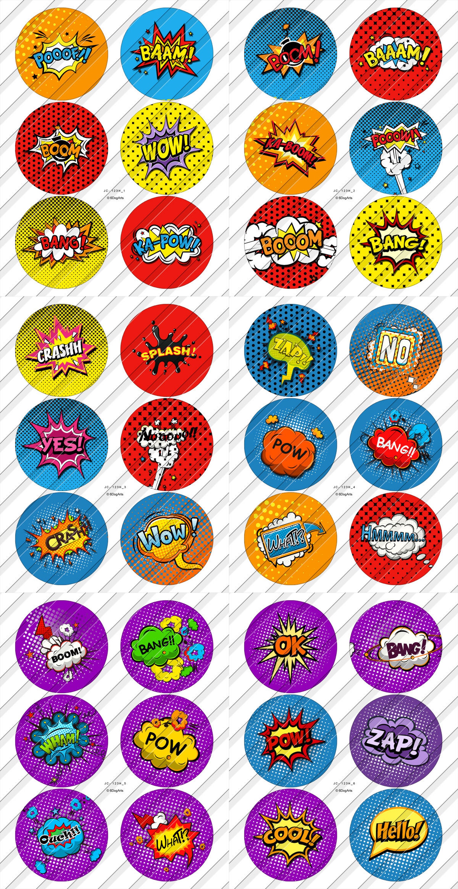 Comic Book Exclamations Digital Collage Sheets 3.451 Etsy