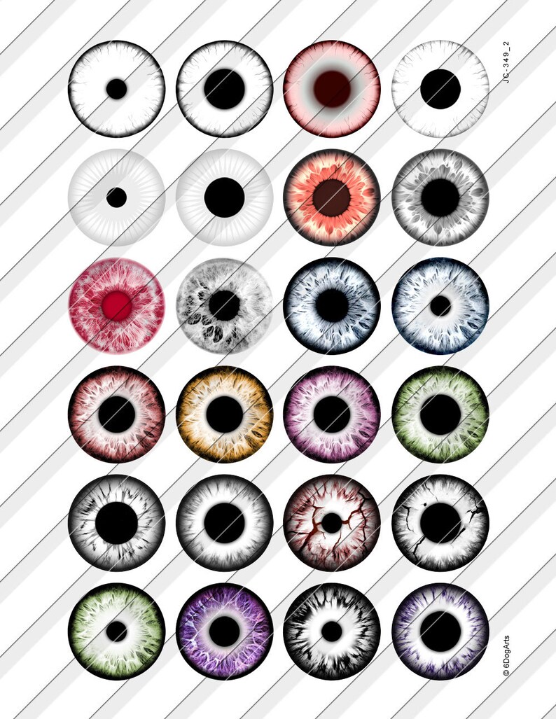 Monster Blythe Eye Irises Digital Collage Sheets Printable | Etsy