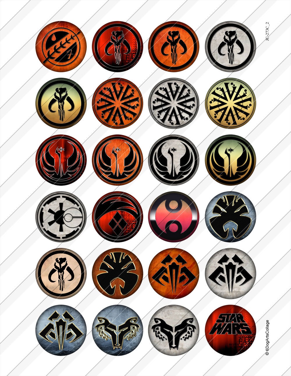 Star Wars Emblems Digital Collage Sheets Printable Downloads - Etsy