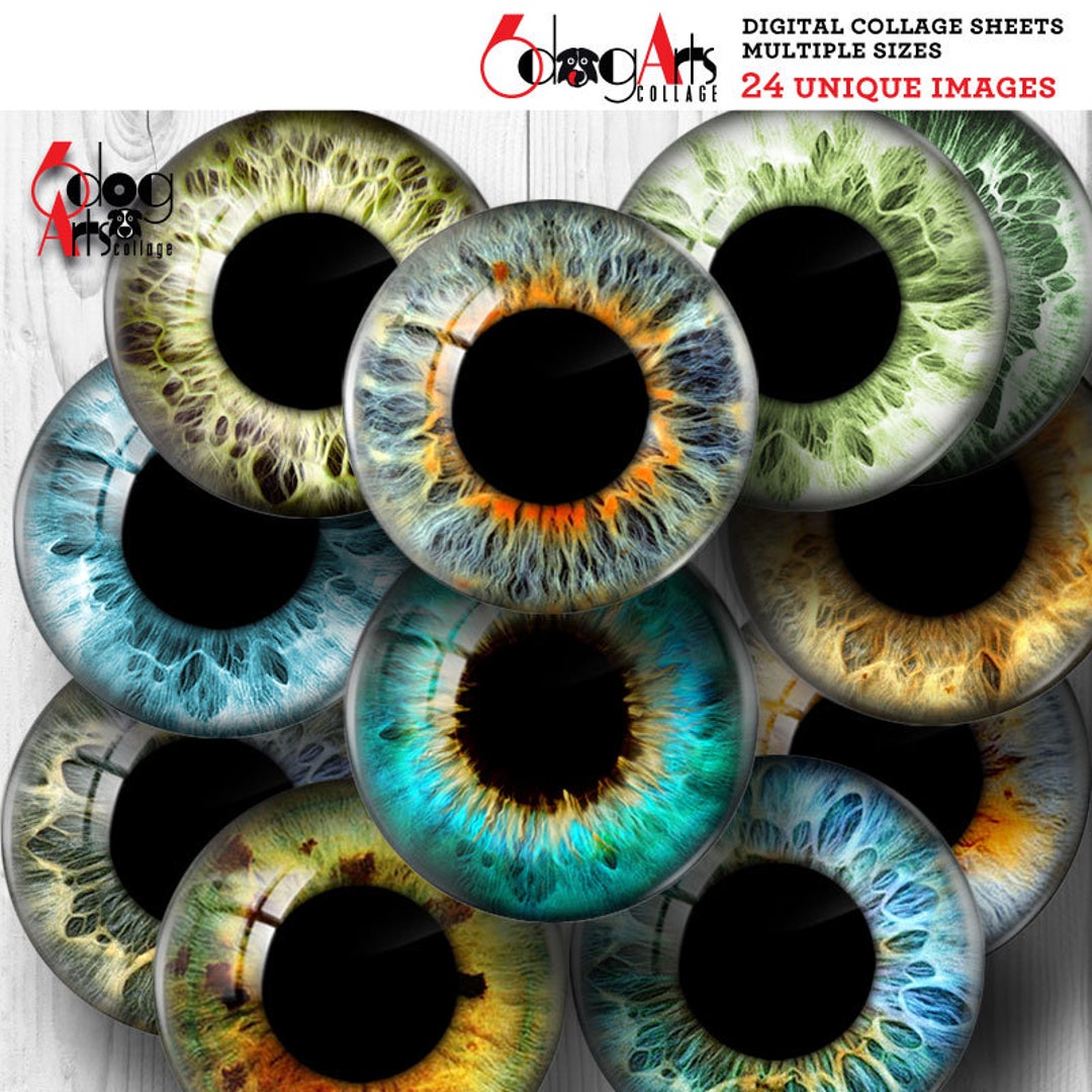 Doll Eyes W/ MEDIUM Size Pupils Digital Collage Sheets Printable ...