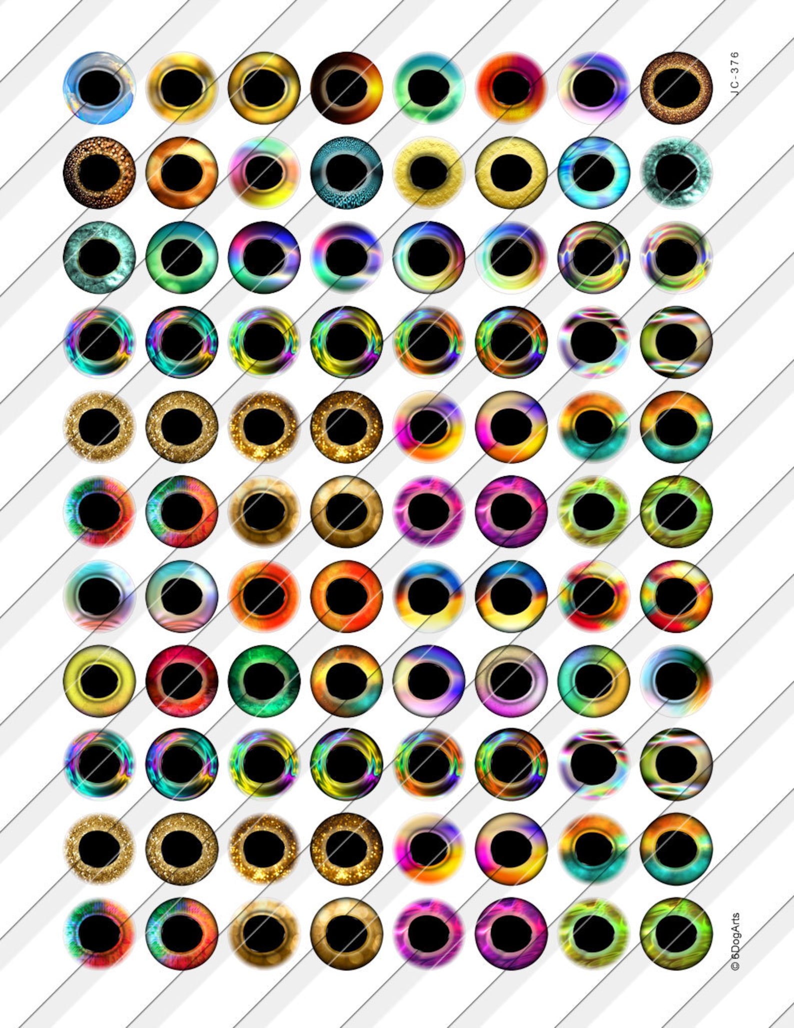 48 Fish Eyes for Fishing Lure Taxidermy Digital Collage Sheets Etsy