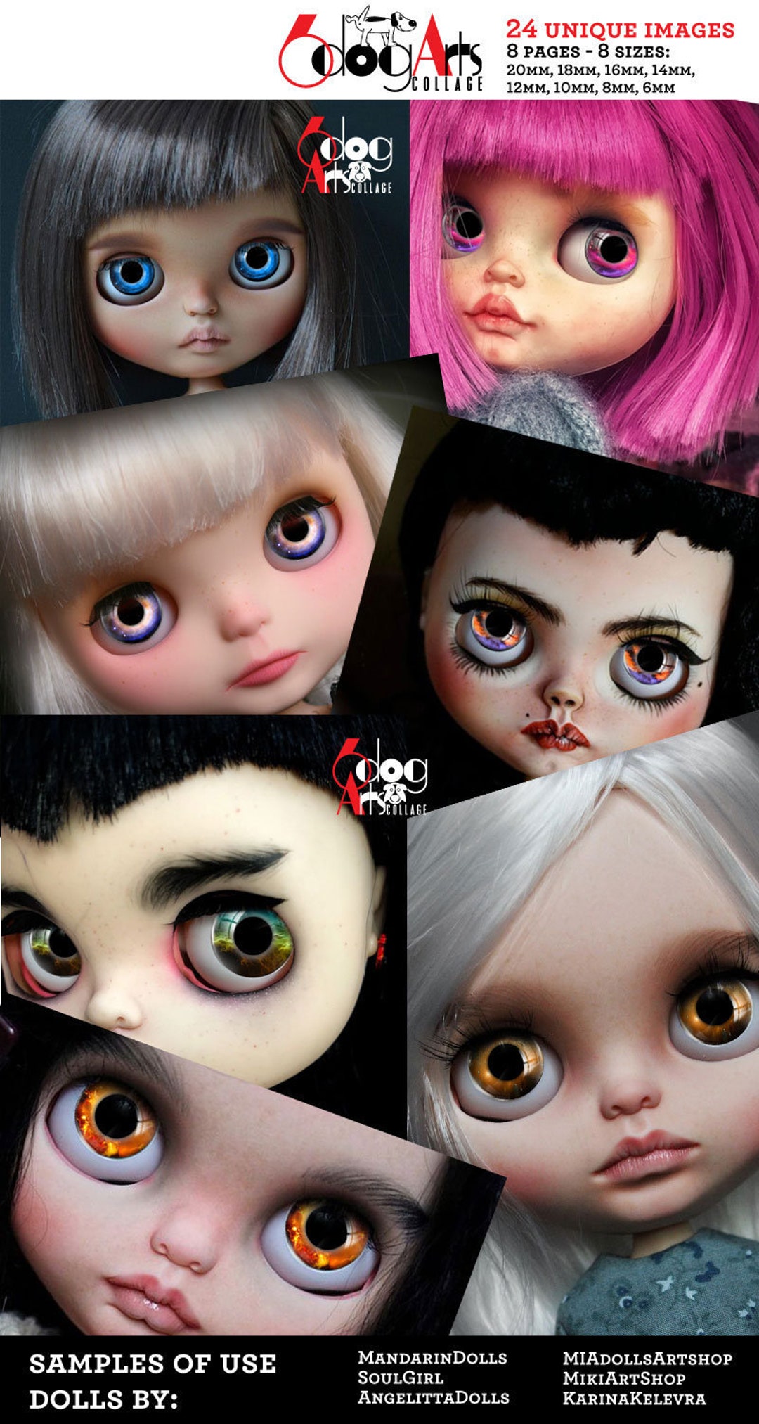 Nebula Eye Irises Digital Collage Sheets Printable Irides Doll - Etsy