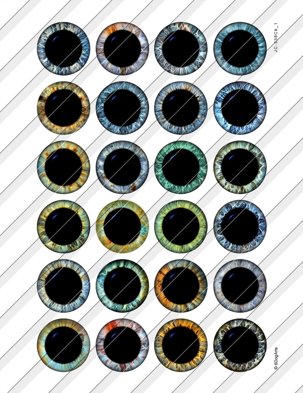 Iprintable Ris Eye 48 Doll Eye Irises With EXTRA LARGE Pupils Digital Collage Sheets ...