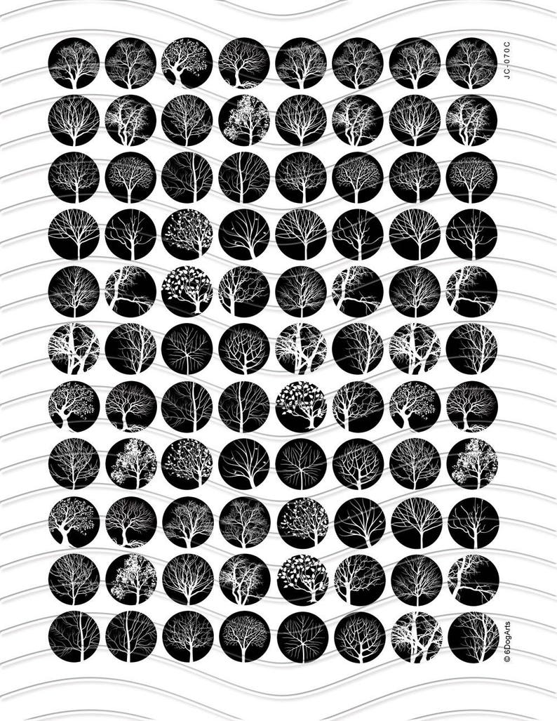 Tree Silhouettes Digital Collage Sheets Printable Downloads | Etsy