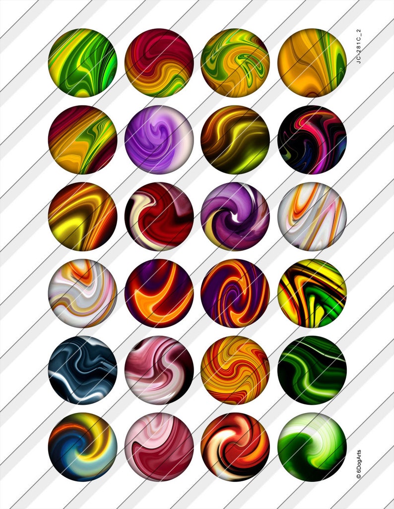 Marbles Digital Collage Sheets Printable Downloadable 40mm | Etsy