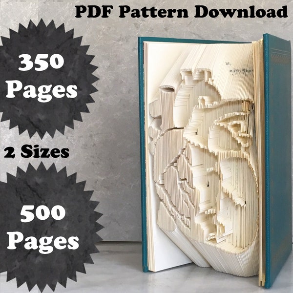 Human Heart Shelf Pattern – Anatomy Heart Book Fold – Printable Shelf Decor – Biology DIY Art – Healthcare Book Fold Art