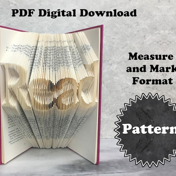 Book Folding Pattern - Read - 2 Sizes - Tutorial with Practice Pattern - Literary Gifts - PDF Download