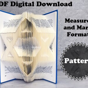 DIY Art Pattern | Star of David | Hanukkah Book | Bat/Bar Mitzvah Book | DIY Book Sculpture | Digital Download