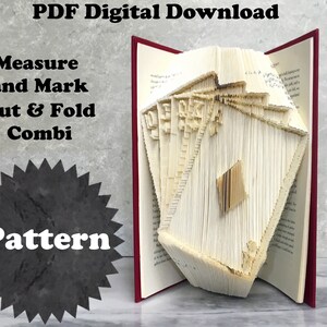 Book Folding Pattern - Diamonds Royal Flush - Cut&Fold Combi - 2 Sizes - Free Tutorial - Free Practice Pattern - Literary Gifts - Download
