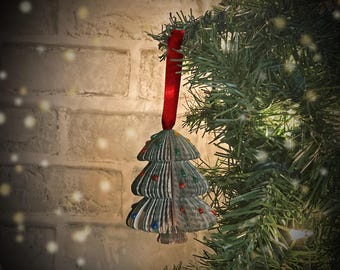 Christmas Tree Book Page Ornament - 3D Book Ornament - Christmas Tree - Tree Ornament - Book Ornament - Book Club Gift - Christmas Bauble