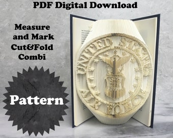 DIY Art Pattern | US Air Force Book Pattern | DIY Book Sculpture | Tutorial | Digital Download | Love Heart