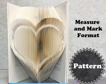 Book Folding Pattern - Heart in a Heart - Fold Only - 2 Sizes - Tutorial with Practice Pattern - Wedding Gifts - Download