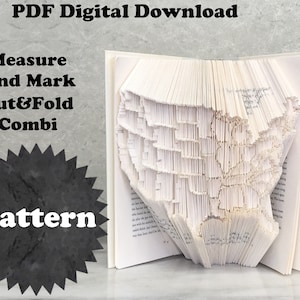 DIY Art Pattern - USA MAP - Cut&Fold Combi - 401 pages - 550 pages - Tutoriel avec motif d'entraînement - Love Heart