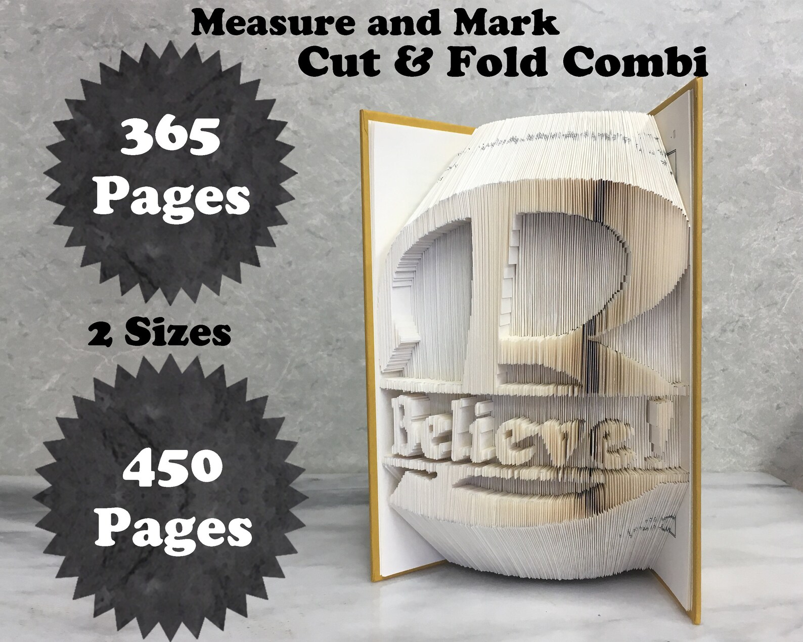 Book Folding Pattern Bbelieve Cut&fold Combi 2 Sizes Etsy