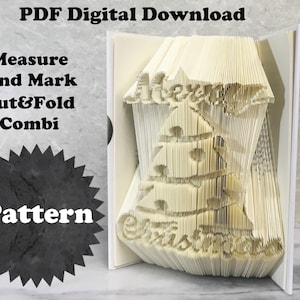 DIY アート パターン | クリスマス ブック パターン | DIY ブック スカルプチャー | 無料チュートリアル | デジタル ダウンロード