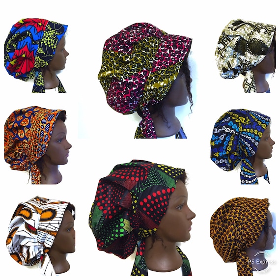Adjustable Satin Lined African Print Bonnet With Ties African Etsy