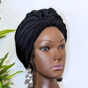 Satin lined pre tied twist turban