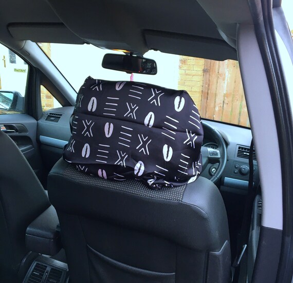 Reversible Double Layer Silk and Satin Car Headrest Cover. Etsy