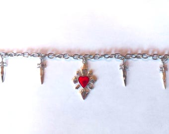 Sword Sacred Heart Necklace