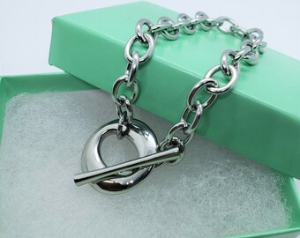 Stainless Steel Cable Bracelet Chain with O Toggle Clasp