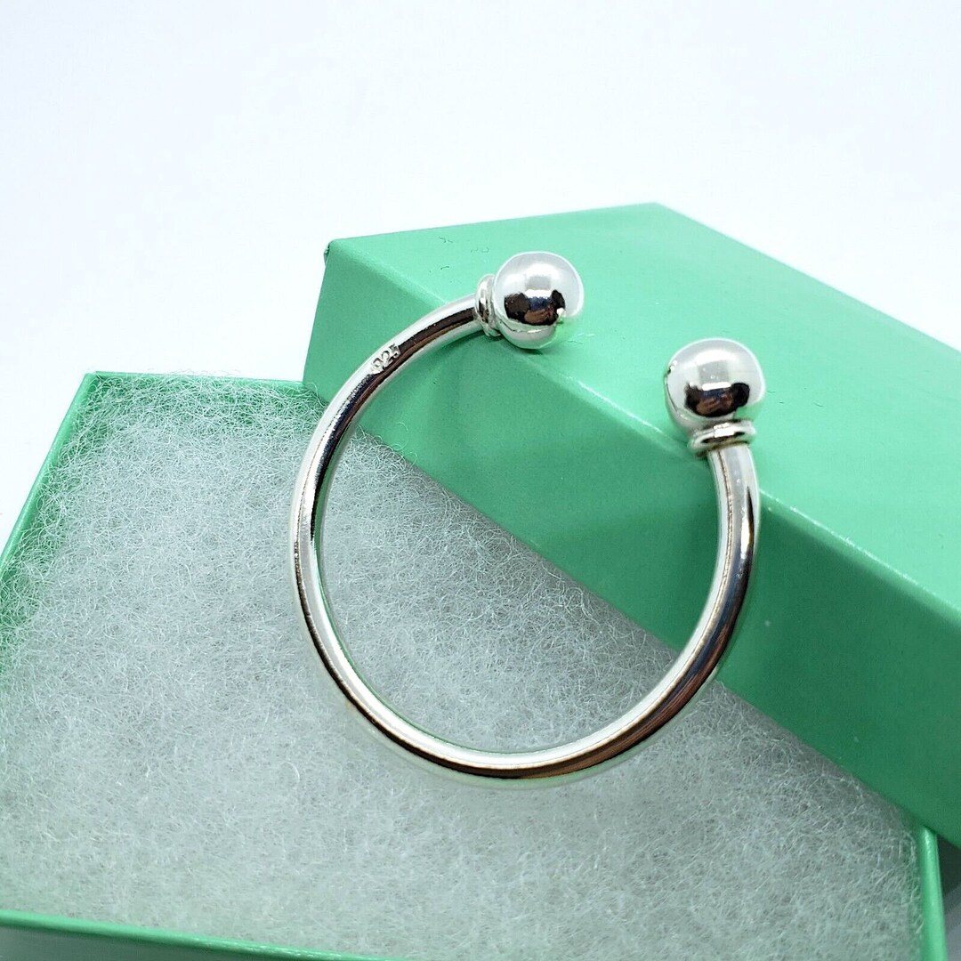 925 Sterling Silver Horseshoe Type Keychain Key Ring Etsy