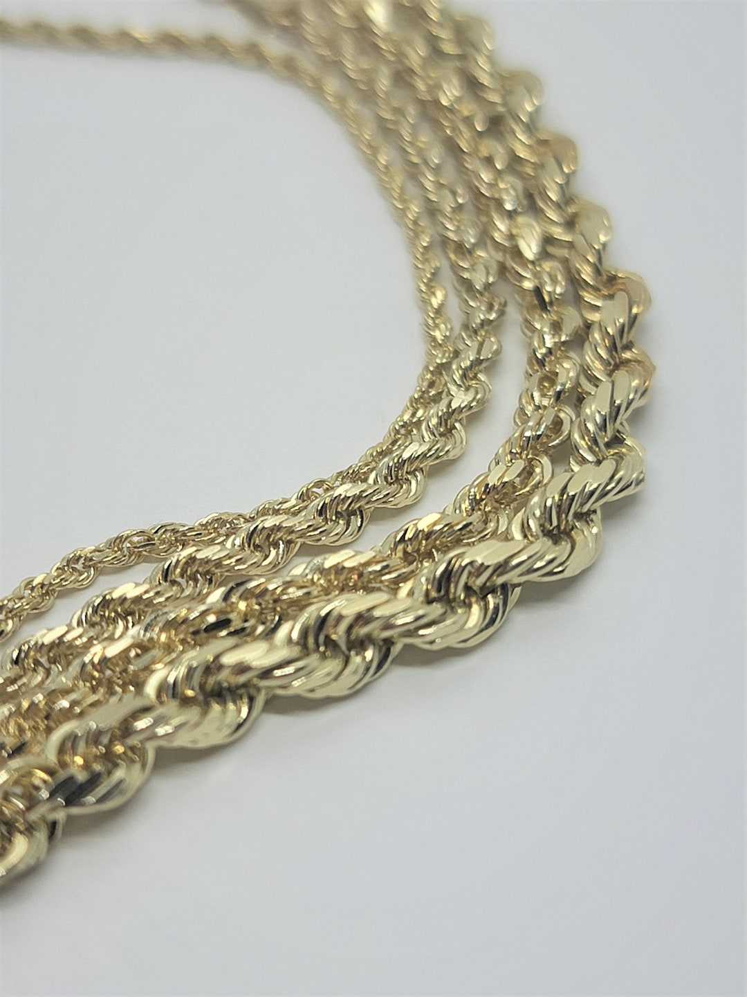 Authentic 10K Solid Yellow Gold Rope Necklace Chain - Etsy