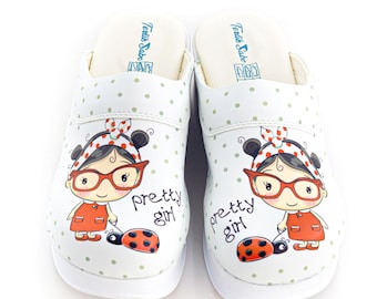 Design Lady Bug Pattern Women's Comfy Clogs