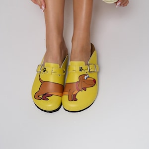 Dog Pattern Handmade Women's Comfy Cork Clogs