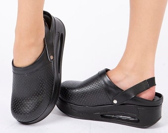 Black Sling Back Air Max Clogs With- Slippers- Mules