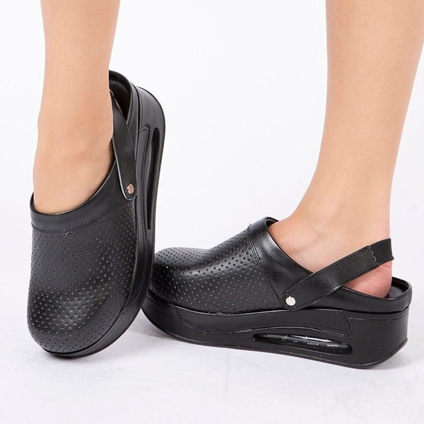 Black Sling Back Air Max Clogs With- Slippers- Mules