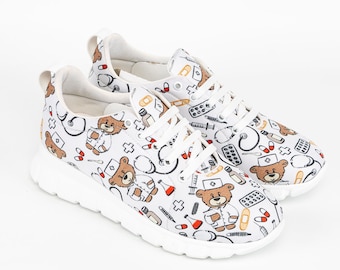 Medical Bear Patterned Woman's Shoe  Clogs