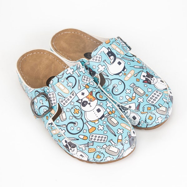 Medical Cat Pattern Unisex Comfy Soft Clogs-Slippers-Mules
