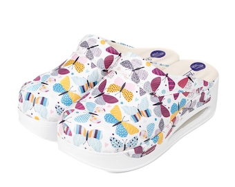 Butterfly Design Women's Super Comfy Clogs