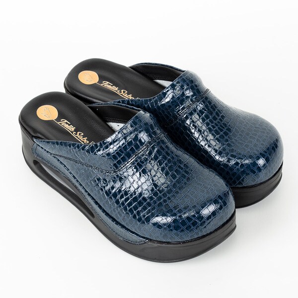 Dark Blue Croco Pattern Women's Air Max Clogs-Slippers-Mules