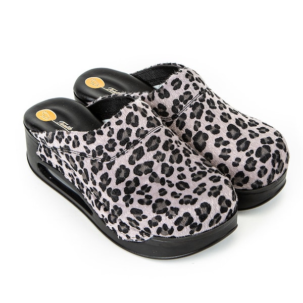 Grey Leopard Women's Air Max Clogs-Slippers-Mules