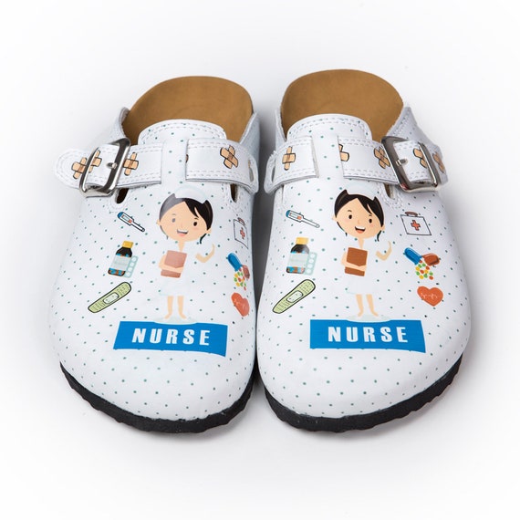 nurse in clogs
