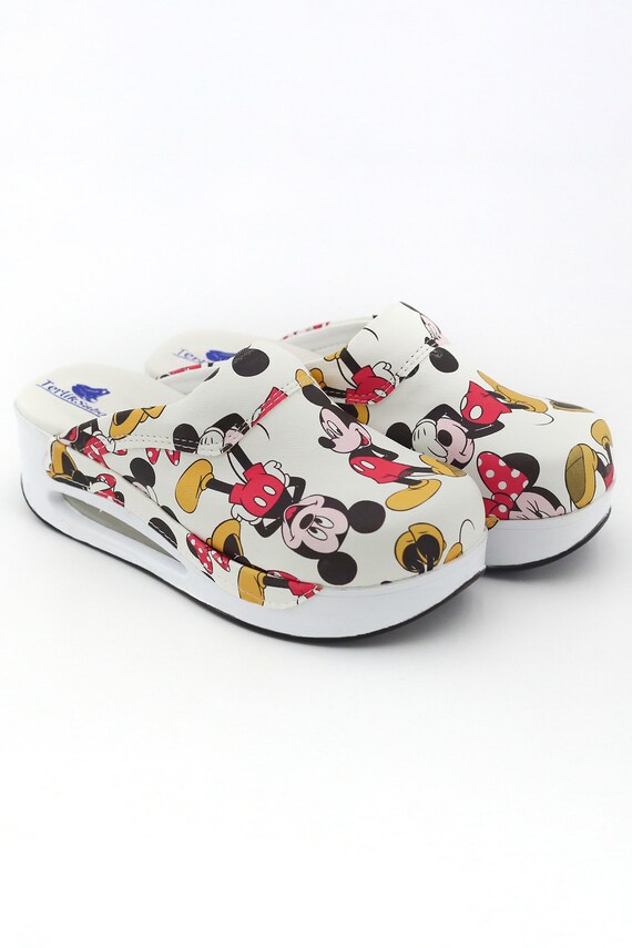 White Minnie Mouse Air Clogs Etsy UK