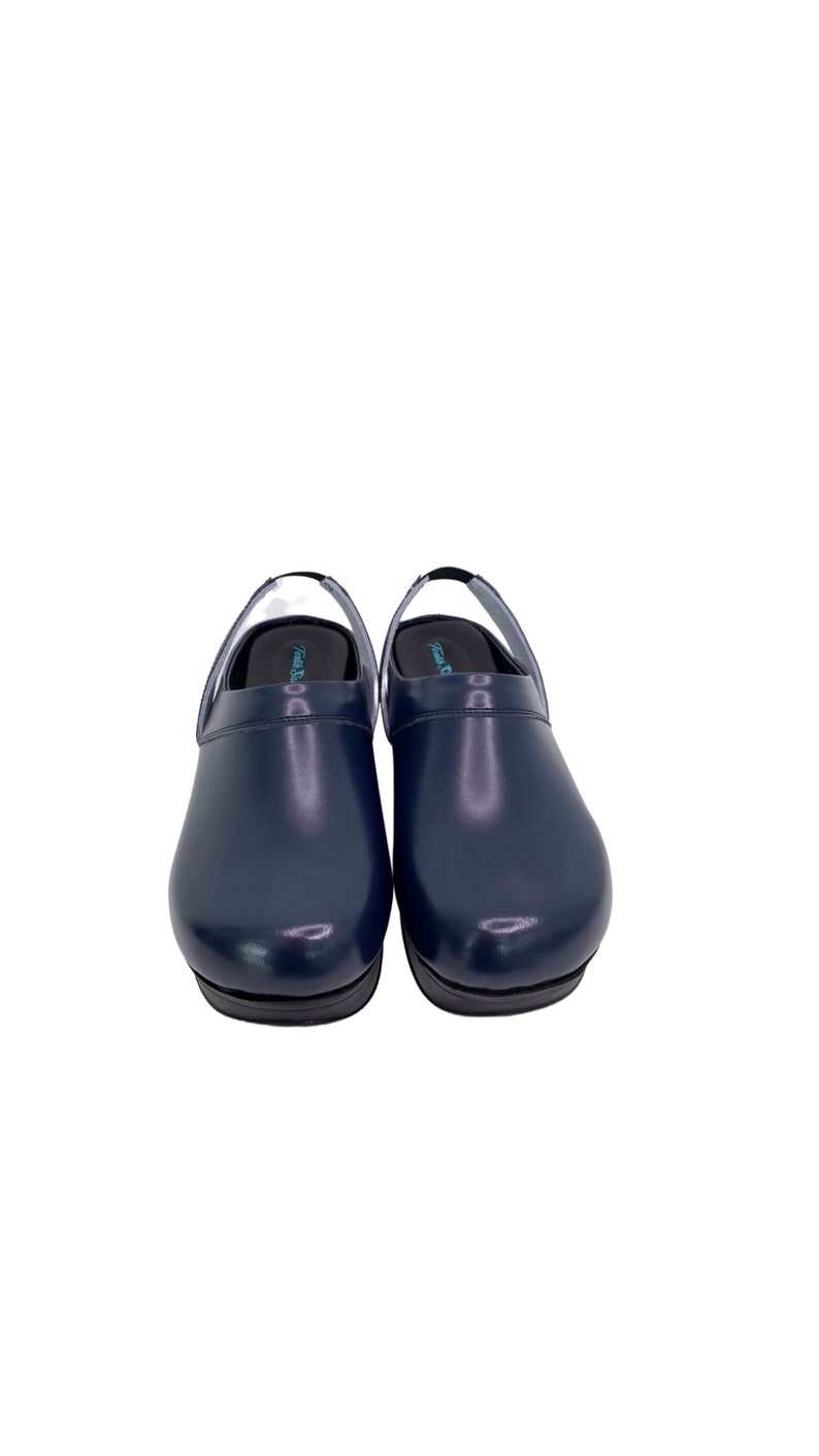 Shiny Clogs Navy Blue Slingback Women's Comfy Clogs - Etsy