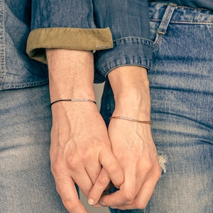 The one for her&him I, Silver bracelet, Handcrafted jewellery, Unisex matching bracelet, Handmade jewellery, Bracelet for a couple,