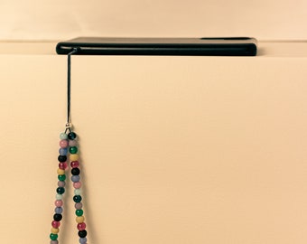 Cadena para teléfono con cuentas, correa para teléfono de cristal de colores, dije para teléfono en plata de ley o oro rosa, cordón para teléfono hecho a mano.