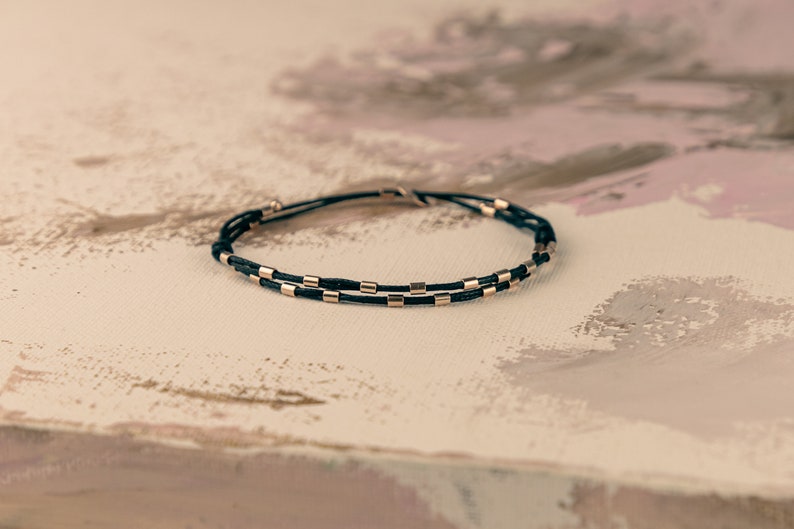 The one for her&him II, Silver bracelet, Gold bracelet, Handcrafted jewellery, Unisex jewelry, matching bracelet, Bracelet for a couple image 4