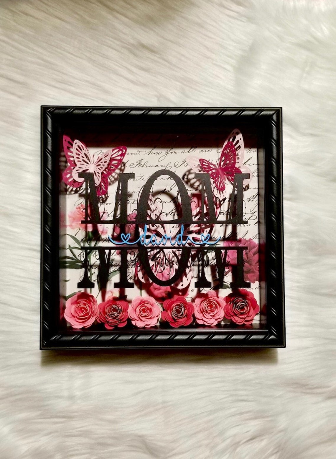 Personalized Shadow Box Frame / Name /monogram Signs / Hand Etsy