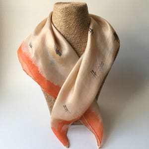 Hand-painted square silk scarf