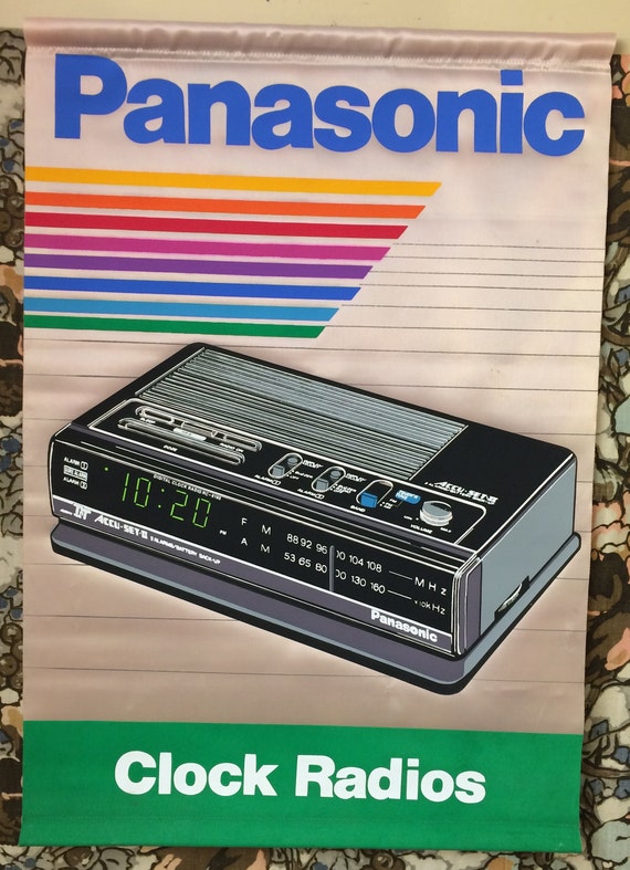 Accu Set 2 Panasonic Clock Radio Silk Screen Banner Retro Etsy