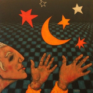 Original Oil Painting on Canvas- signed, framed: &quot;Juggler&quot;