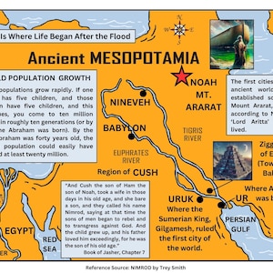 Printable Bible Study Aid / Chart Map of Ancient Mesopotamia / Digital Download