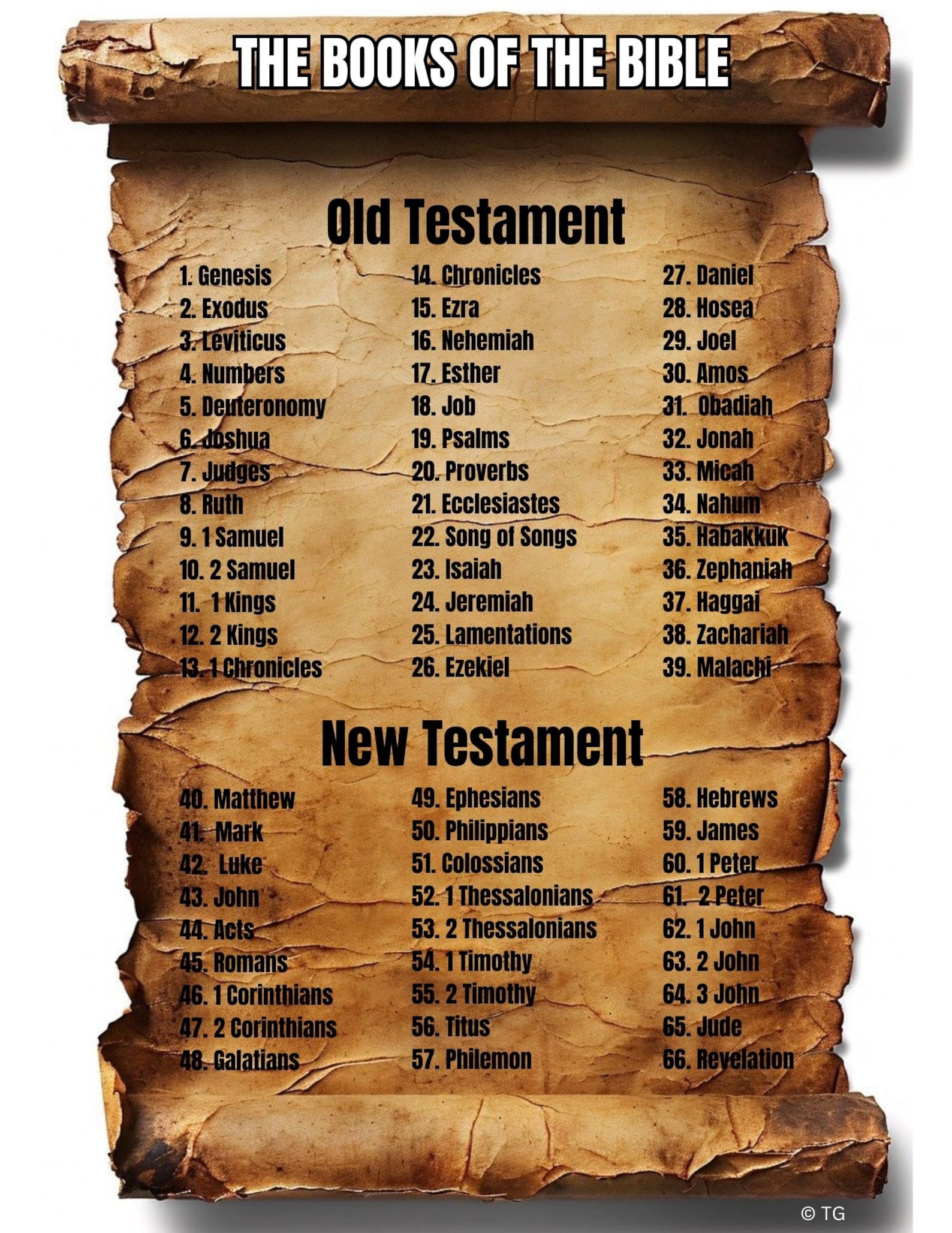 Books of the Bible Chart | Old and New Testament Study Guide (PDF ...