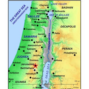 Printable Bible Study Map / “Israel in the Time of Jesus” / Digital Download