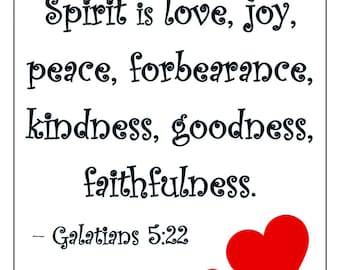Printable Wall Art/Inspirational Flyer; Bible Verse - Galatians 5:22 / Digital Art Download